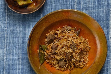 spicy beef and rice biryani